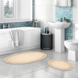 Mijölnir Juego de alfombrillas de baño de algodón, 2 piezas, Visón